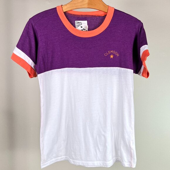 CAMP COLLECTION Purple and Off-White Clemson Tee - Picture 1 of 4